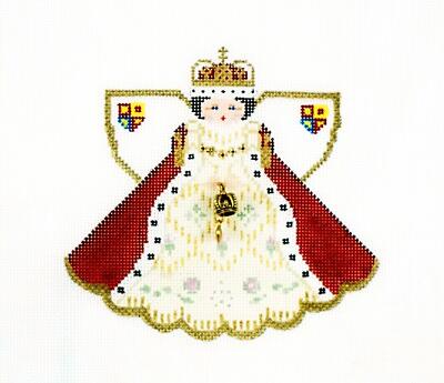 SP.ORDER ~ Queen Elizabeth 2nd England Angel & Charm Needlepoint Canvas P. Pony
