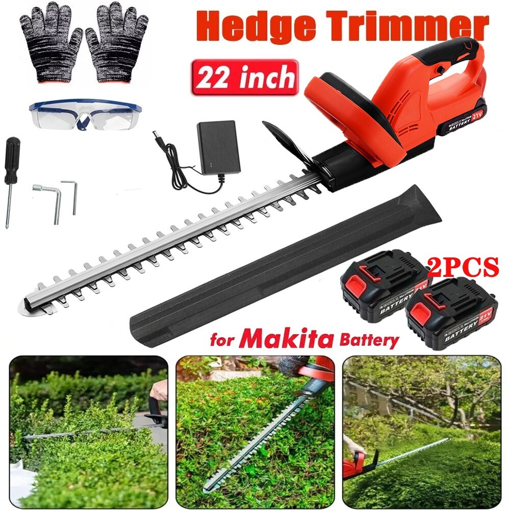 , 22inch Cordless Electric Hedge Trimmer W/2* 24v Battery