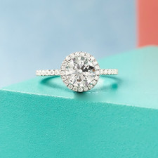 Damen-Diamantringe Rundschliff Laborgezüchtet 1,36 kt IGI 18 kt Weißgold E F V S