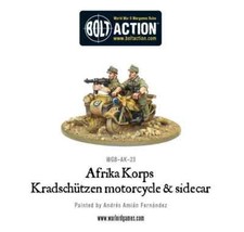 Bolt Action Afrika Korps Kradschutzen motorcycle  sidecar unassembled unpainted