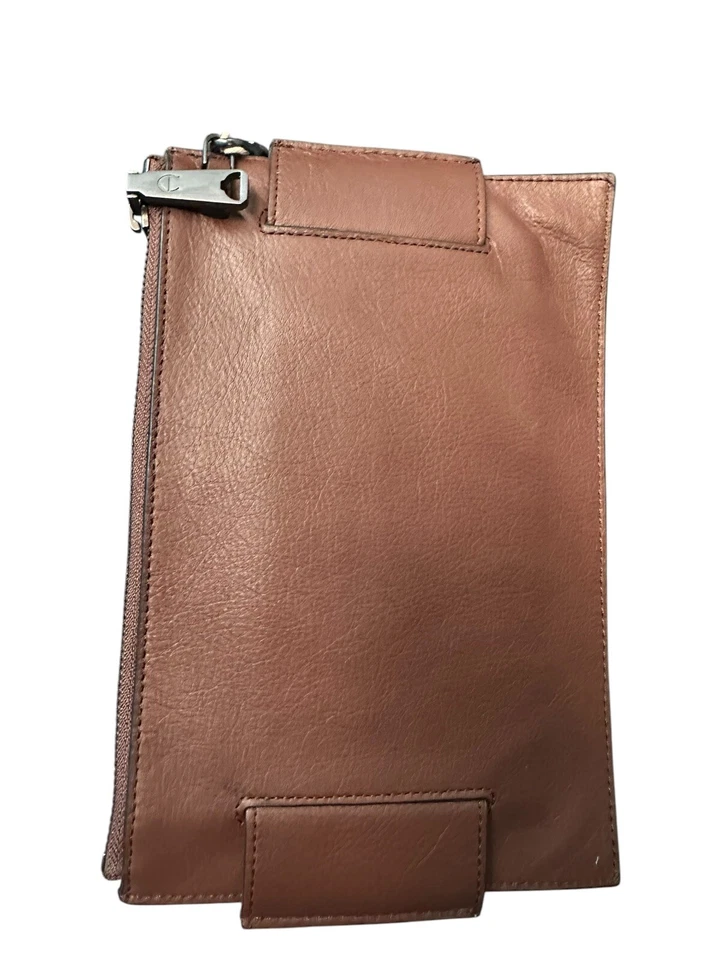 NUEVO CON ETIQUETAS Etienne Aigner Adeline Mango Muñequera Tarjeta Billetera Bolso sin asas Cuero Caramelo Foto 3 de 4