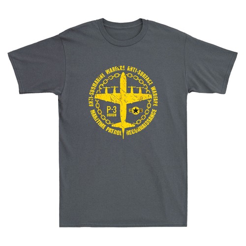 P-3 Orion Anti-Submarine Warfare Naval Patrol Aircraft Plane Retro Men's T-Shirt - Picture 4 of 8