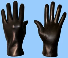 NEW MENS BLACK LAMBSKIN FINE LEATHER GLOVES with FINE KNIT CASHMERE LINING