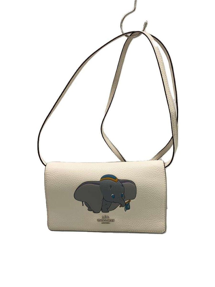 COACH Shoulder Bag PVC WHT Solid Color 91190