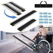 122-213cm Alu Auffahrrampe Rampe Klappbar Rollstuhlrampe Laderampe Teleskoprampe