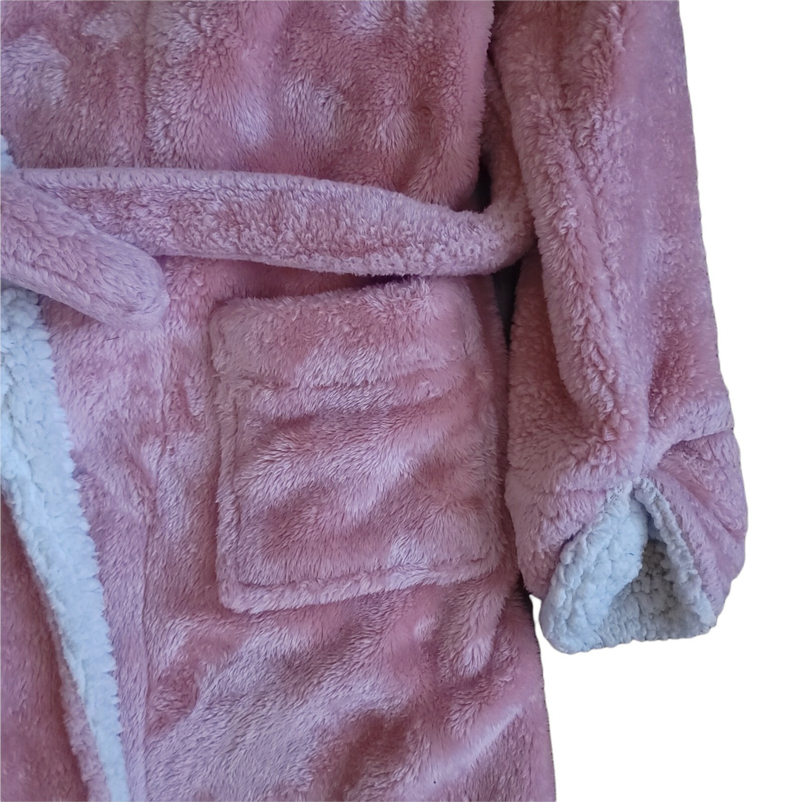 Nordstrom Womens Bliss Plush Bath Robe Pink Size S Belt Tie Pockets