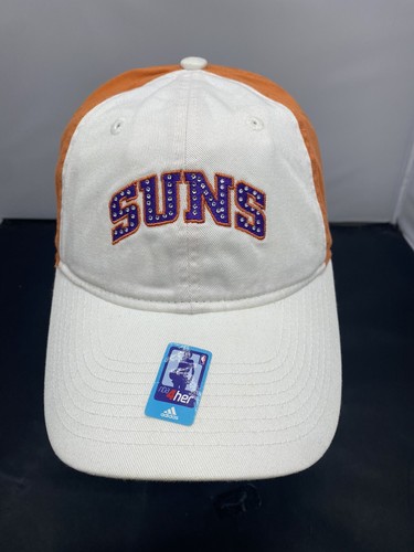Phoenix Suns New Adidas Ladies Women NOS Team White Orange Rhinestone Slouch Hat - Picture 9 of 9