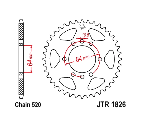 JT Steel Rear Sprocket 39 39T Tooth Z400 KFX400 LT250R LT160 LT230E S LT250S - Image 2 of 4