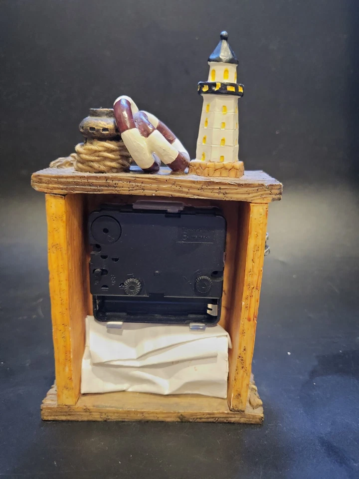 Lighthouse Desk Table Clock Resin Quartz Beach & Nautical 6 1/4" x 3 3/4" x 2" - Image 4 of 4