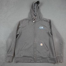 Carhartt Hoodie Youth XL Gray Sherpa Lined Full Zip Workwear Sweatshirt Heavy
