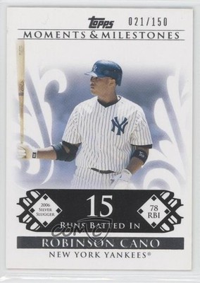 2008 Moments & Milestones 21/150 Robinson Cano (2006 Silver Slugger 78 RBIs) 0a1