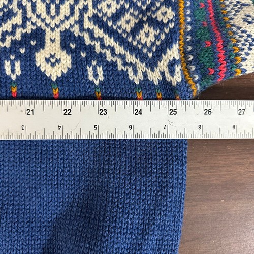 Dale of Norway Blue Multicolor Fair Isle Thick Pullover Sweater VTG XL EUC - Picture 7 of 10