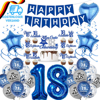 18 Jahre Geburtstag Deko Luftballon - 41 StüCk Blua Happy Birthday Banner Blua N
