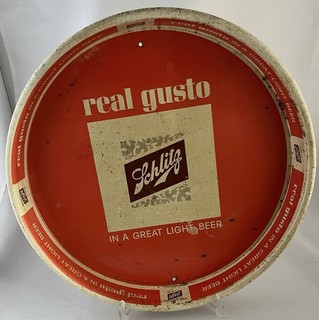 Vintage Schlitz Brewing 1960’s MCM Gusto Beer Serving 13” Tray See Description