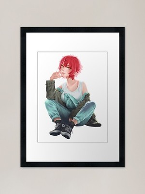 Tomo-chan trägt Overall | Tomo-c gerahmtes Wandbild Poster Leinwanddruck Bild