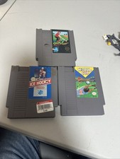 Vintage NES Game Lot Of 3 Golf , Ice Hockey , World Cup