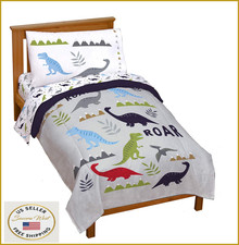 Jay Franco Dinosaur Roar 4 Piece Toddler Bedding Set - Comforter  Sheet Set