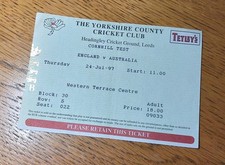 1997 ENGLAND v AUSTRALIA MATCH TICKET, 4th Test Day 1, Headingley, 24 July