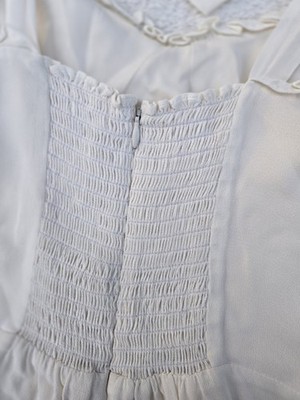 Reformation Christine Mini Dress Ivory, Size 4, with Bow Strap and Ruffle  Detail | eBay