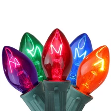 Northlight 25 Transparent Multi-Color C7 Twinkle Christmas Lights - Green Wire