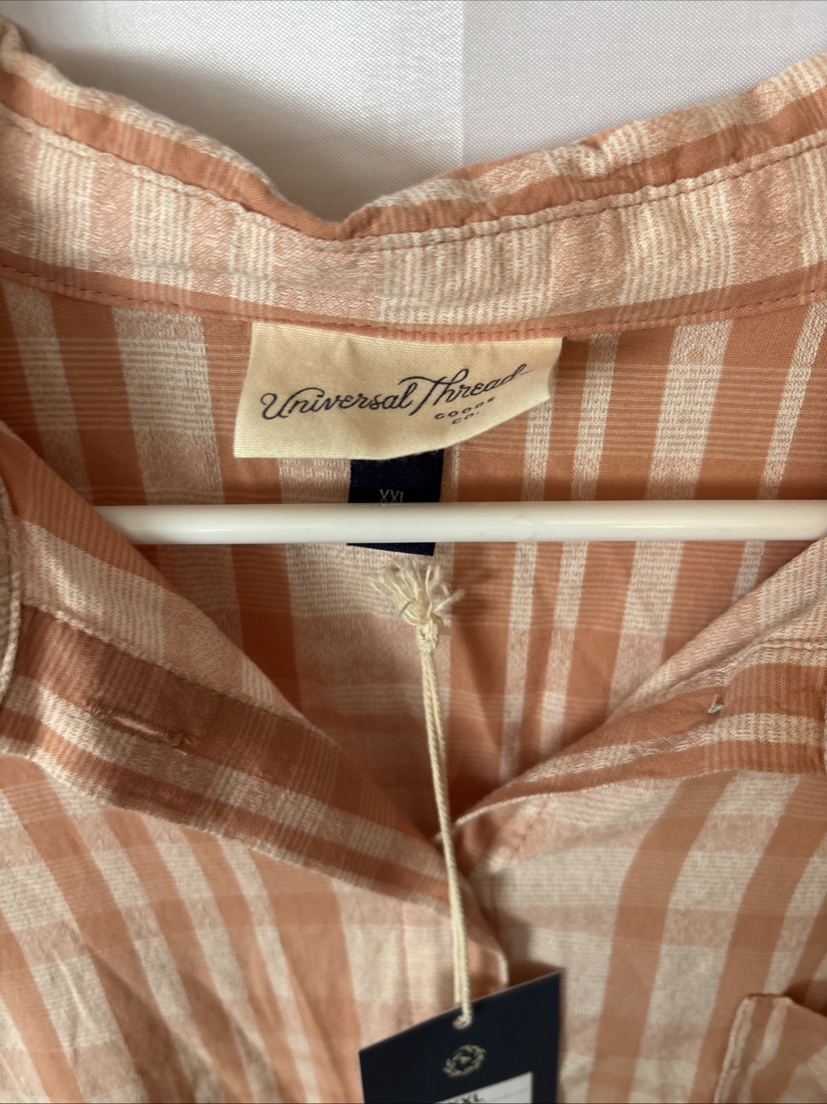 Universal Thread Coral Plaid Button Down Shirt Sh… - image 3
