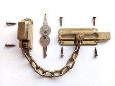 Heavy Duty Lockable Gold Coloured Front Door Security Chain