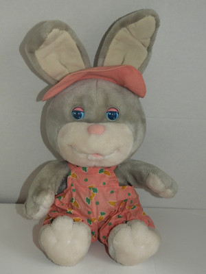 Hasbro Softies Googlies Bunny Rabbit Stuffed Plush 1986 Rolling Eyes Romper Room