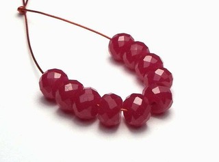 10 pcs RUBY 6mm Faceted Rondelle Beads AAA NATURAL 18 cttw