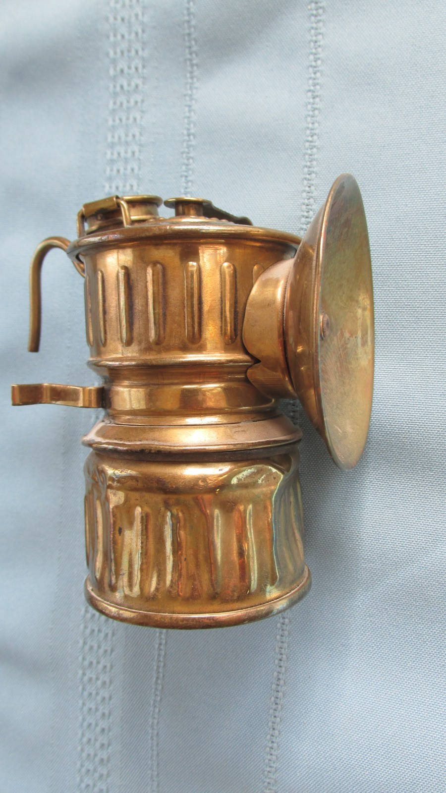 1921 Patent Date Victor Marked Justrite Manufactured Miners Carbide Cap Lamp-
