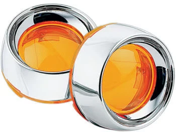 Biseles de plato profundo Kuryakyn con lentes para señales de giro de bala - bisel/amb cromado Foto 3 de 4