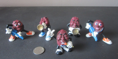 lot x5 1987 1988 Applause CALIFORNIA RAISINS BAND TOY FIGURES Guitar Trumpet Sax