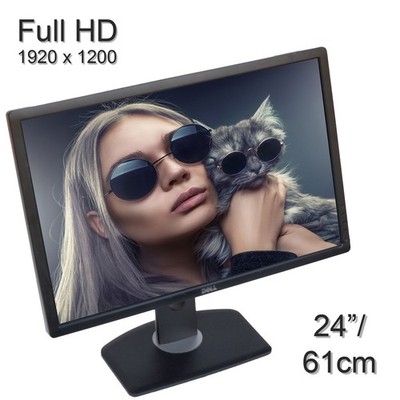 DELL 24'' 61cm MONITOR U2412Mb MIT FUß 1920x1200p FULL HD eIPS PANEL SCHARZ M1088