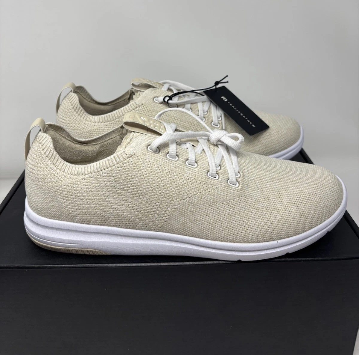 Travis Mathew The Daily Lite Italian Sand Beige White Sneaker Men's Size
