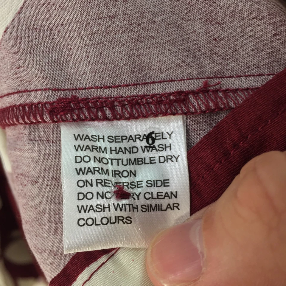 Sunny Girl Camisa Vestido Mujer 16 Midi Rojo Geométrico Manga Larga Cuello 124158 Foto 4 de 4