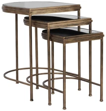 Uttermost India 19" Wide Antique Brushed Gold Nesting Tables Set of 3