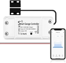 AGSHOME Smart Wi-Fi Garage Door Opener Remote, APP Control, Compatible White 