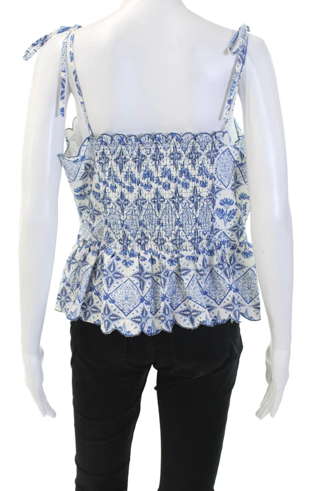 Camisola Lucy Paris Mujer Azul Geométrica Cuello Cuadrado Correa Espagueti Talla XL Foto 3 de 4