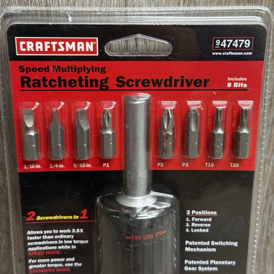 NOS SEARS Craftsman Ratcheting Bit Screwdriver Speed Multiplying 47479—FAST SHIP - Image 2 of 4