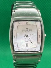 Reduced Men Women Stainless Steel Skagen Wristwatch Running New Energizer B49