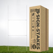 100 Pcs H Stakes for Yard Signs 24'' x 10'' Metal Heavy Duty H Frame