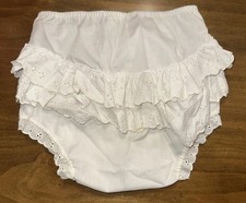 Vintage Alexis Diaper Cover / Panty White Eyelet Ruffles Size Large 18 - 25 Lbs