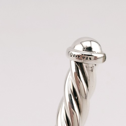 David Yurman Sterlingsilber & schwarzer Diamant 6 mm Kabel Kuppel Flex Armband - Bild 11 von 15