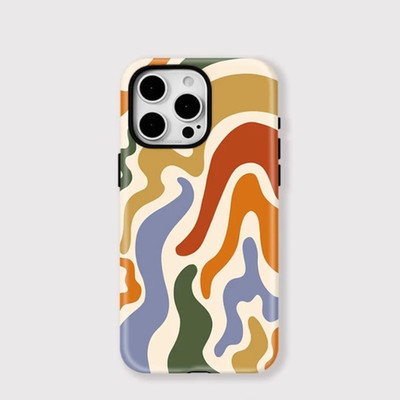 Orange Swirl Pattern Tough MagSafe iPhone 17 16 15 14 13 12 11 Pro Max Hülle
