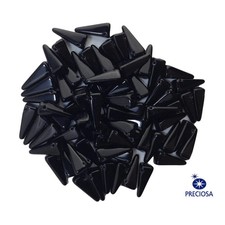 13x6mm Jet Preciosa Czech Villa Glass Beads 12 