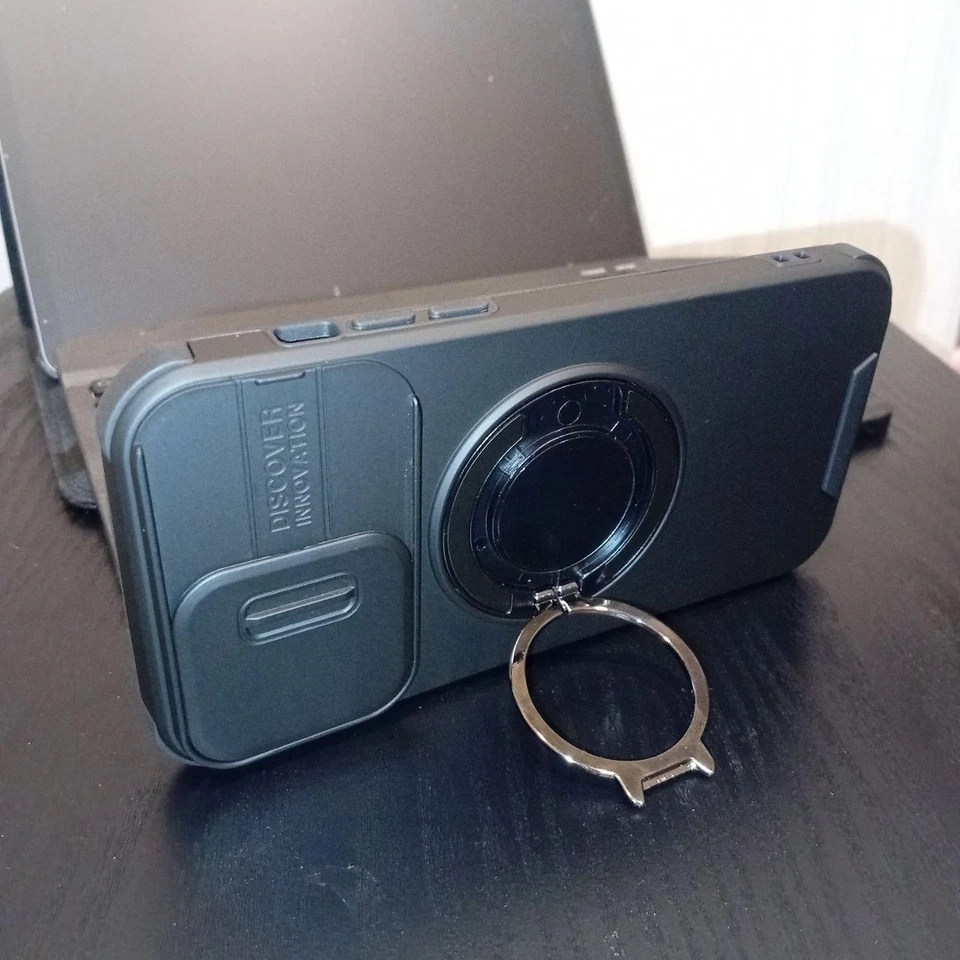 iphone hard casing for IP 14 promax with camera lense protector and phone stand - Image 2 of 3