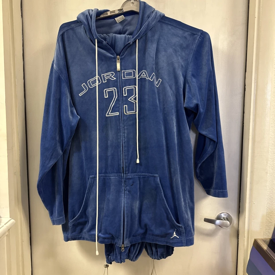Sudadera Vintage RetroY2K Air Jordan Terciopelo Talla 3XL Bott Azul Traje Completo Foto 2 de 4