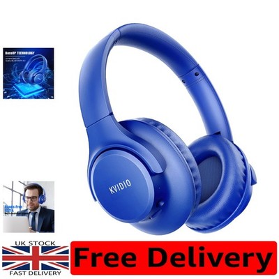 Over-Ear Bluetooth Kopfhörer - 65 Stunden Spielzeit & tiefer Bass - Blau