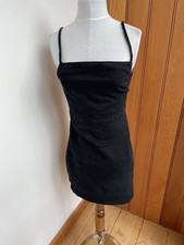 Zara Black Denim Strappy Mini Dress