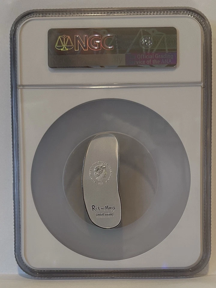 RARO 2022 Cook Island Rick & Morty “Pickle Rick” 1 oz plata .999 MS70 con OGP Foto 2 de 4