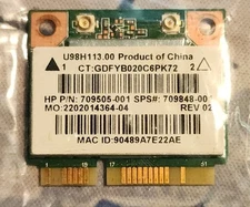 Realtek 2 port mini PCIe WiFi Adapter HP DELL RTL8188EE 709505-001